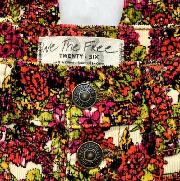 🌼🌼Free People Floral Corduroy Sun Chaser Boho Pants sz 26 *EXCELLENT CONDITION - Picture 6 of 6